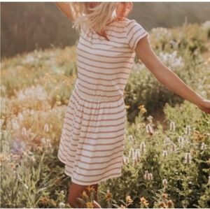 Albion Altra Crimson Red Stripe Active Dress Short Sleeve Ribbed Pockets Med NWT